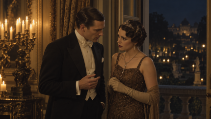 Cinematic 1920s mansion image series